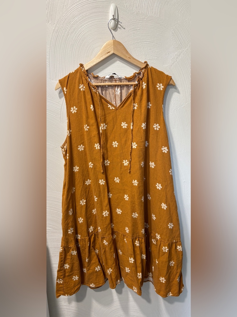 Sonoma Rust Orange Floral Tiered Sleeveless Tunic Dress